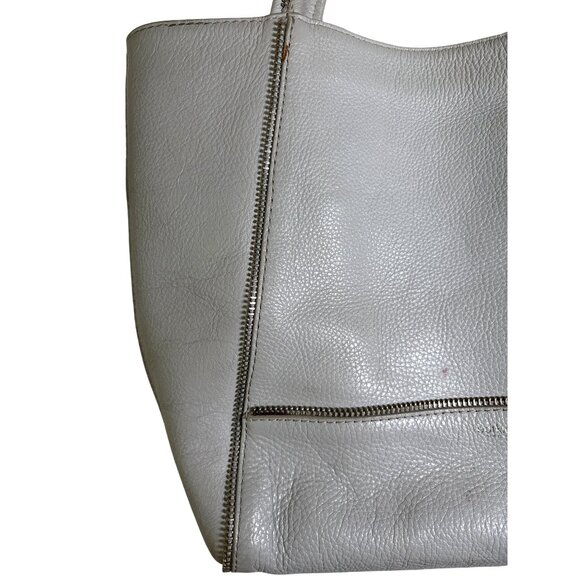 Botkier Soho Pebbled Gray Leather Tote Handbag Large 18" X 13 Carry On - Picture 8 of 12